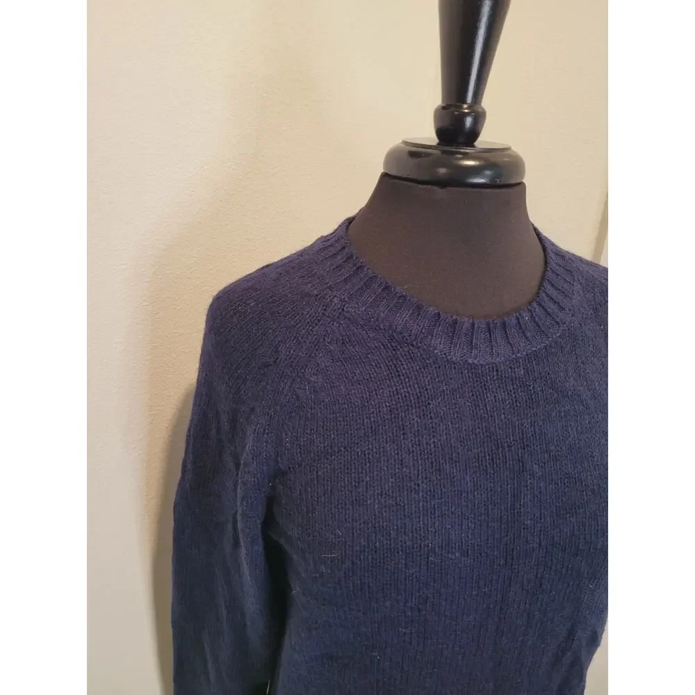 VTG Fox Collection Navy Wool Blend Sweater M Heritage Knit